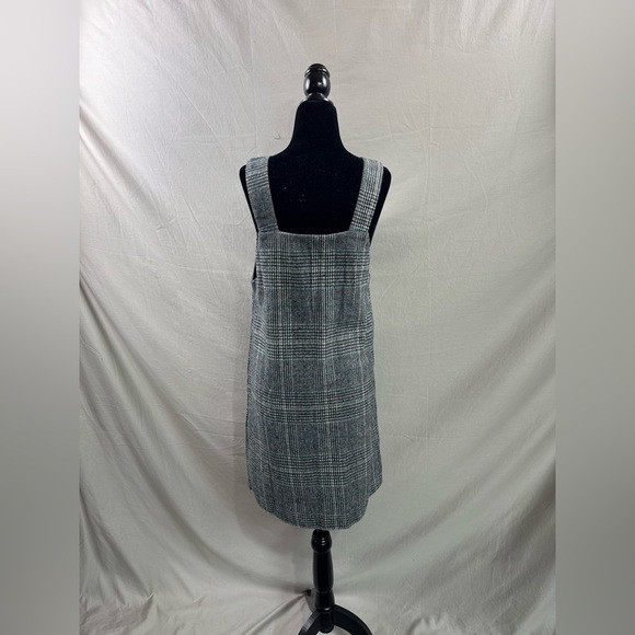 French Plaid Print Overall Dress Grey/Green - Picture 9 of 9